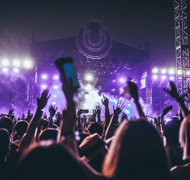 Audience at a major international music concert, showing the growing importance of live performances in today’s music industry.