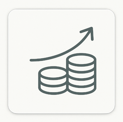 Stack of coins icon symbolising earning commission as an ExP Ambassador.